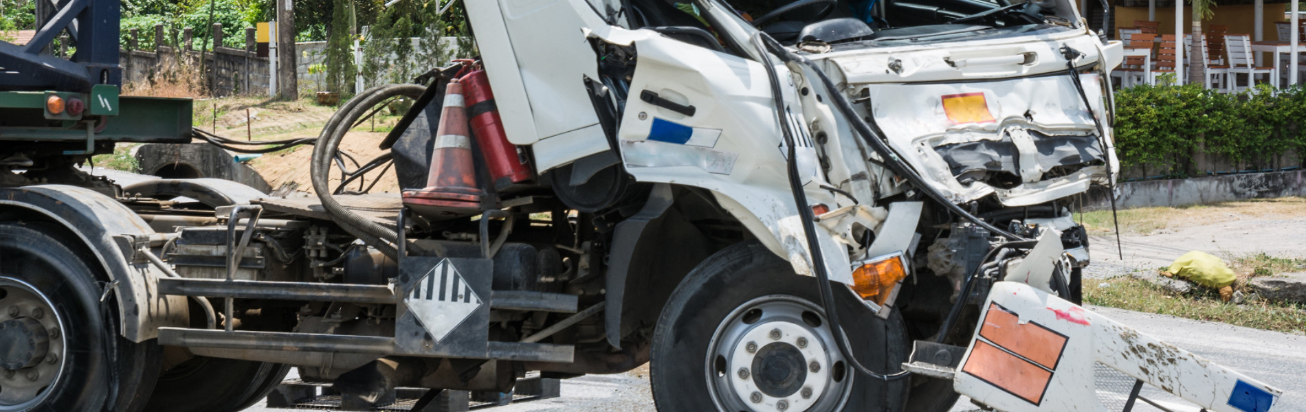 Truck wreck on street