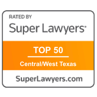 Top 50 Texas Super Lawyers in the Central & West Texas badge